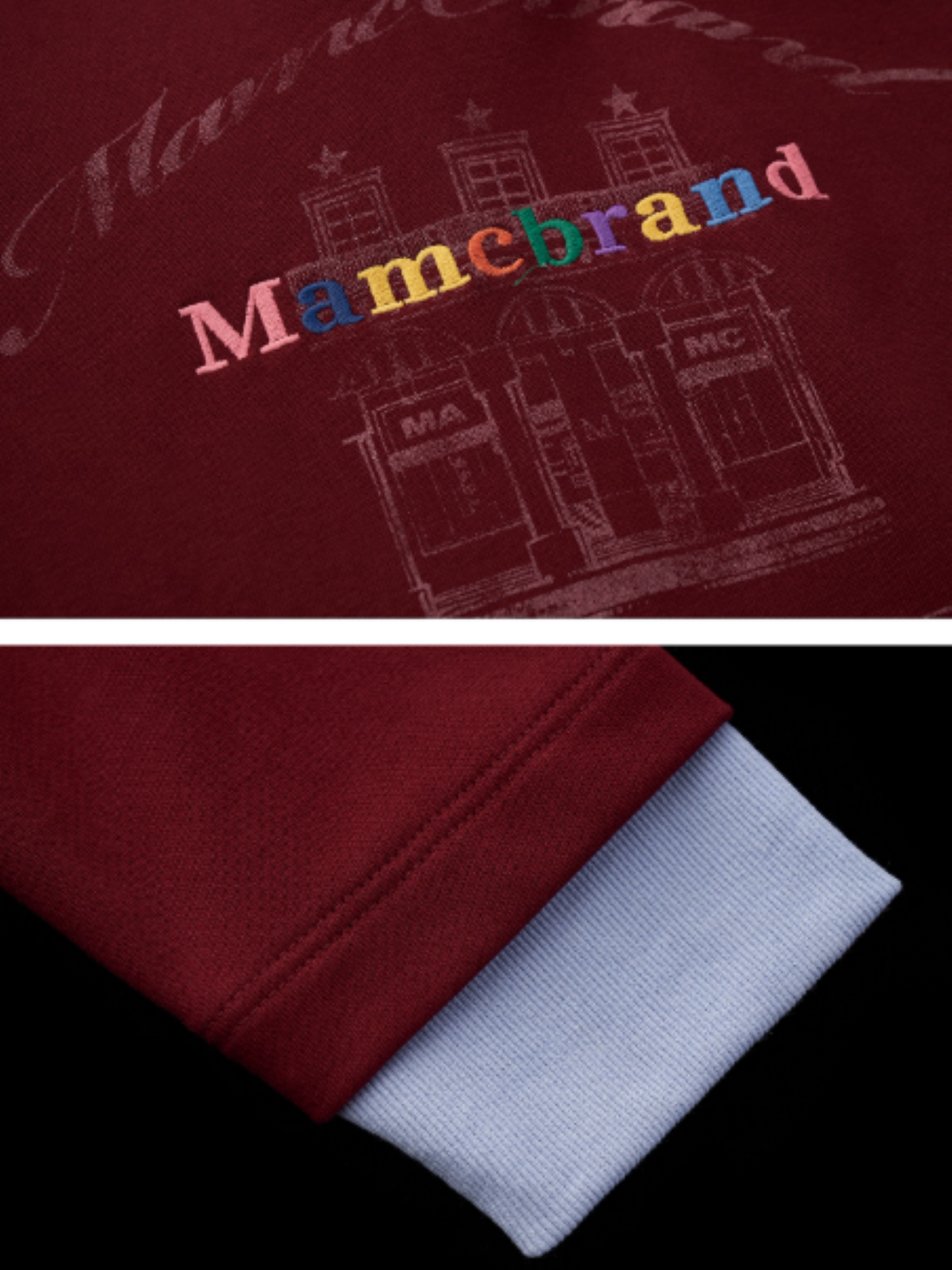MAMC - Fake Two-Piece Buttoned Polo Sweatshirt WE823 - RED