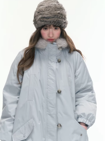 "Soft Sky" Blue Snow Whisper Cocoon Parka Down Jacket LL2025442