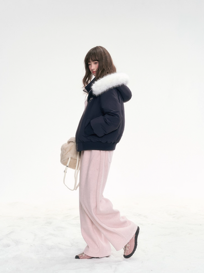 "Snow Velvet Sweetberry" Layered Down Jacket – Navy LL2025324