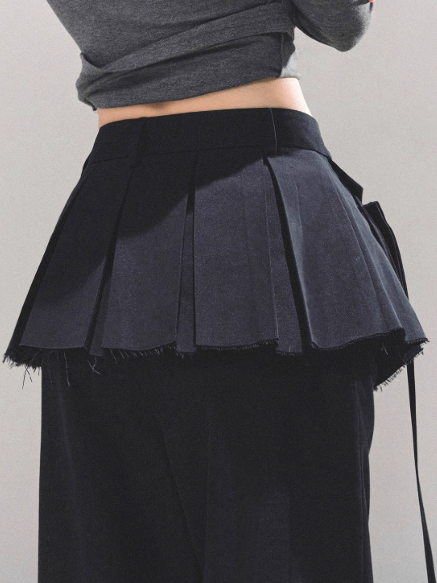 机能 “City Ease” Wide-Leg Trousers - BLACK