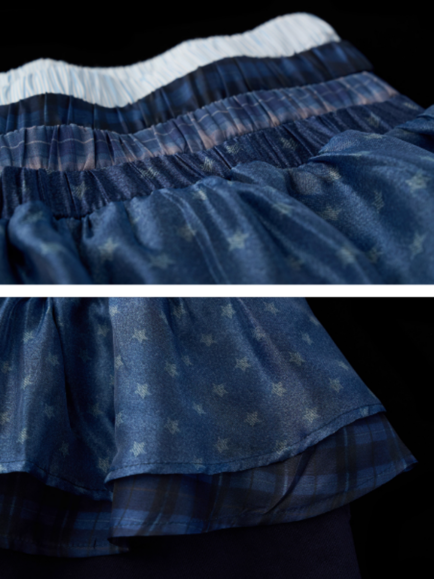 MAMC - Blue Layered Waist Wide-Leg Pants