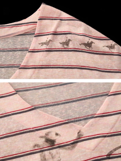 MAMC - “Mind Brand” V-Neck Stripe Tee