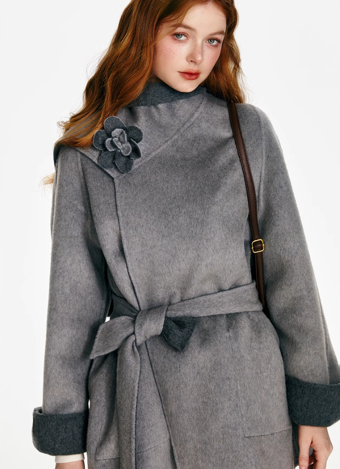 Grey Double-Sided Cap Coat