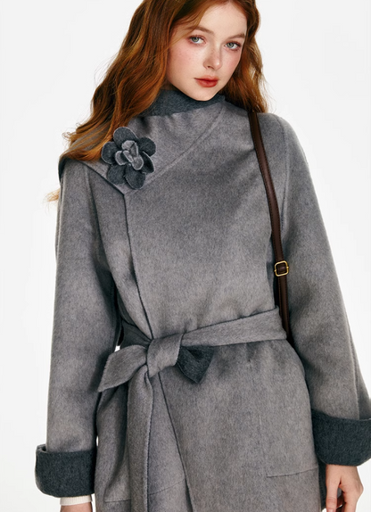 Grey Double-Sided Cap Coat