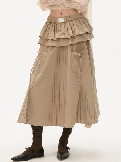 MAMC - Pastel Tiered Pocket Maxi Skirt