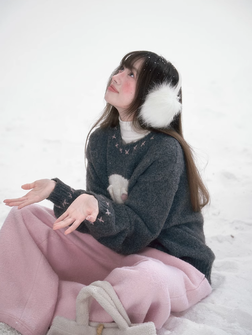 太清 - Little Bunny Pullover Knitted Sweater
