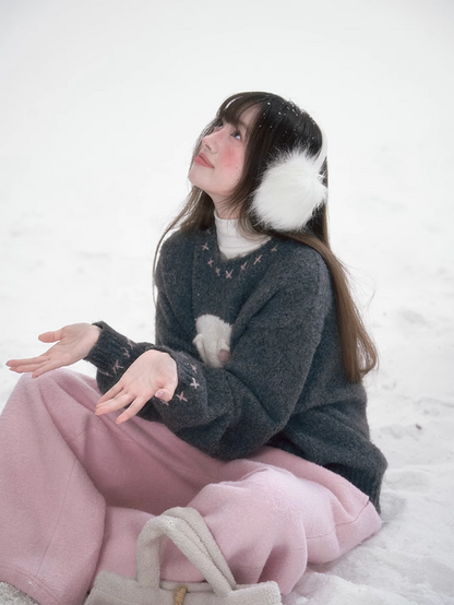 太清 - Little Bunny Pullover Knitted Sweater