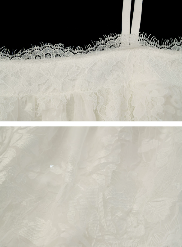 Ethereal White Lace Tiered Mini Dress WE996