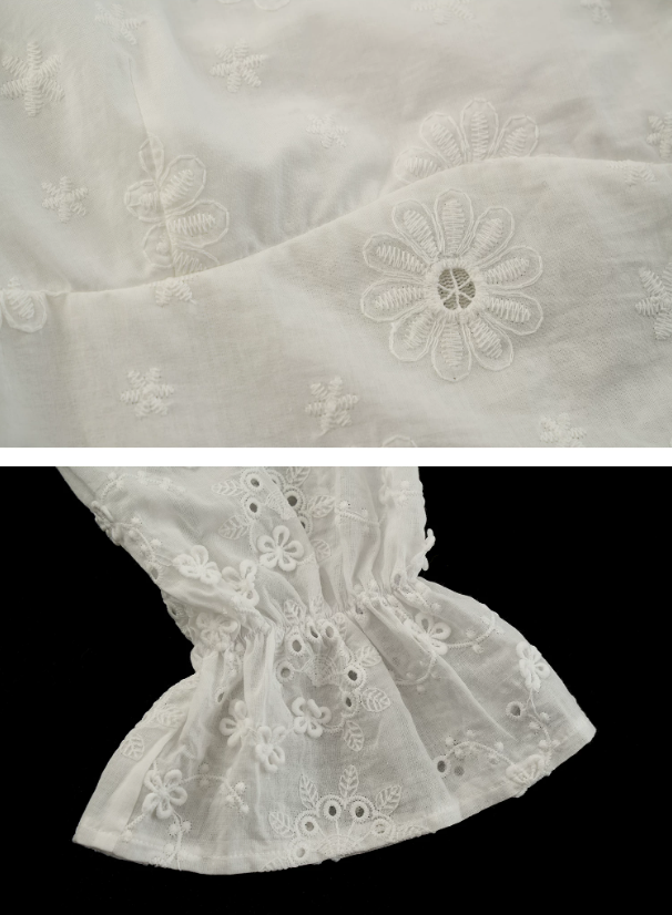 White Off-Shoulder Embroidered Halter Blouse WE994