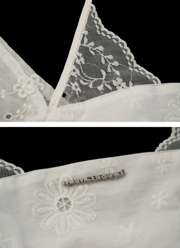 White Off-Shoulder Embroidered Halter Blouse WE994