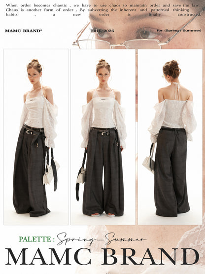 White Off-Shoulder Embroidered Halter Blouse WE994