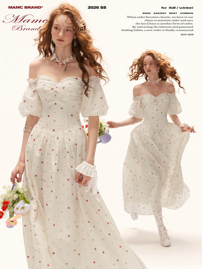 Romantic Floral Twist-Bustier Maxi Dress WE966