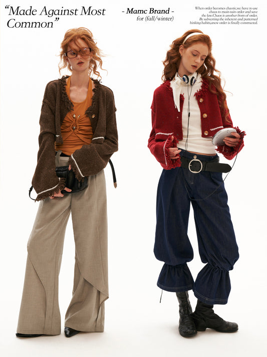 MAMC - Starry Muse Knit Cardigan (Red / Brown)