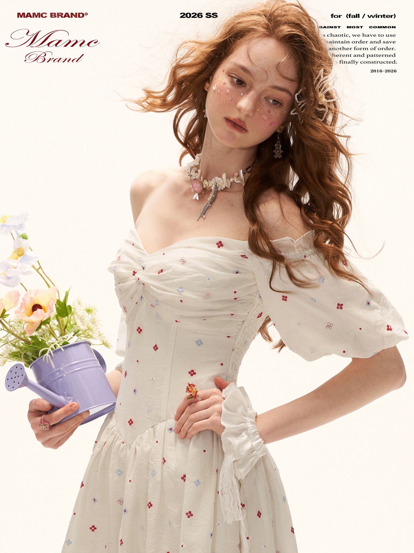 Romantic Floral Twist-Bustier Maxi Dress WE966