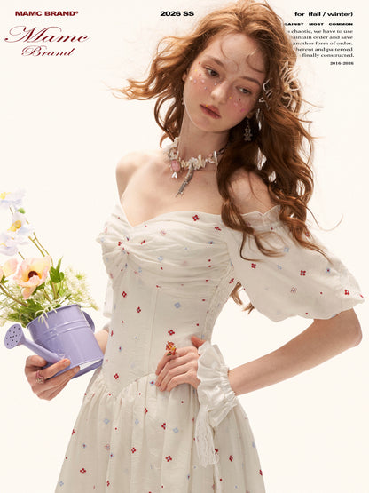 Romantic Floral Twist-Bustier Maxi Dress WE966