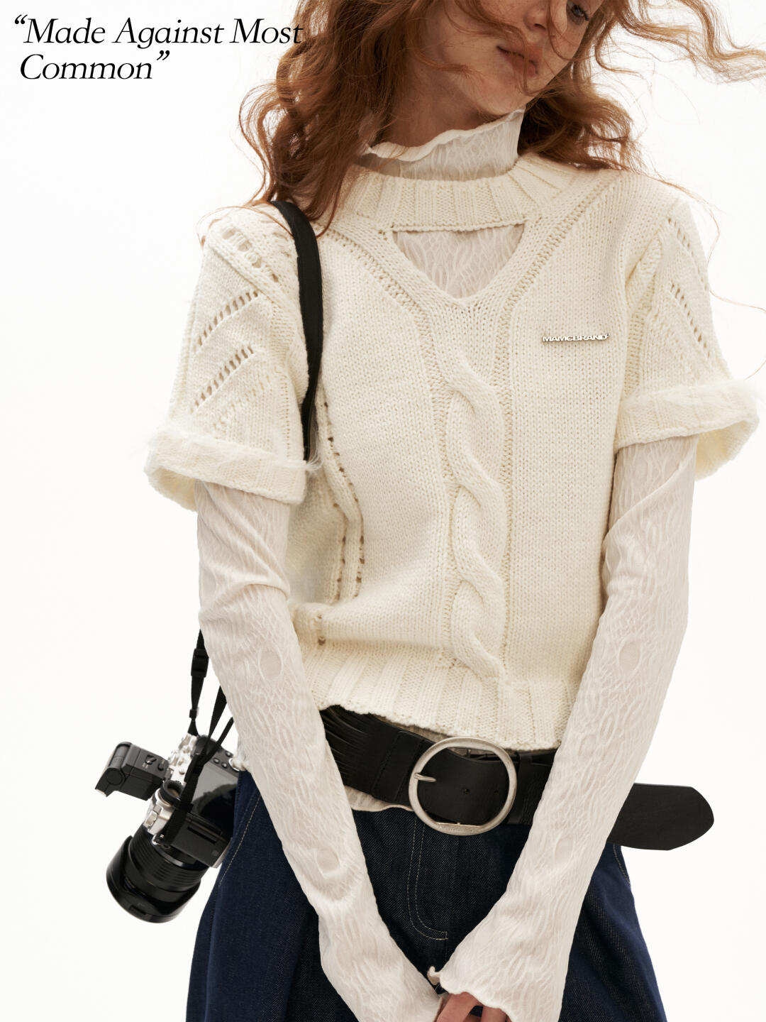 MAMC - Sunny Muse Short-Sleeve Knit Top (Yellow / White)
