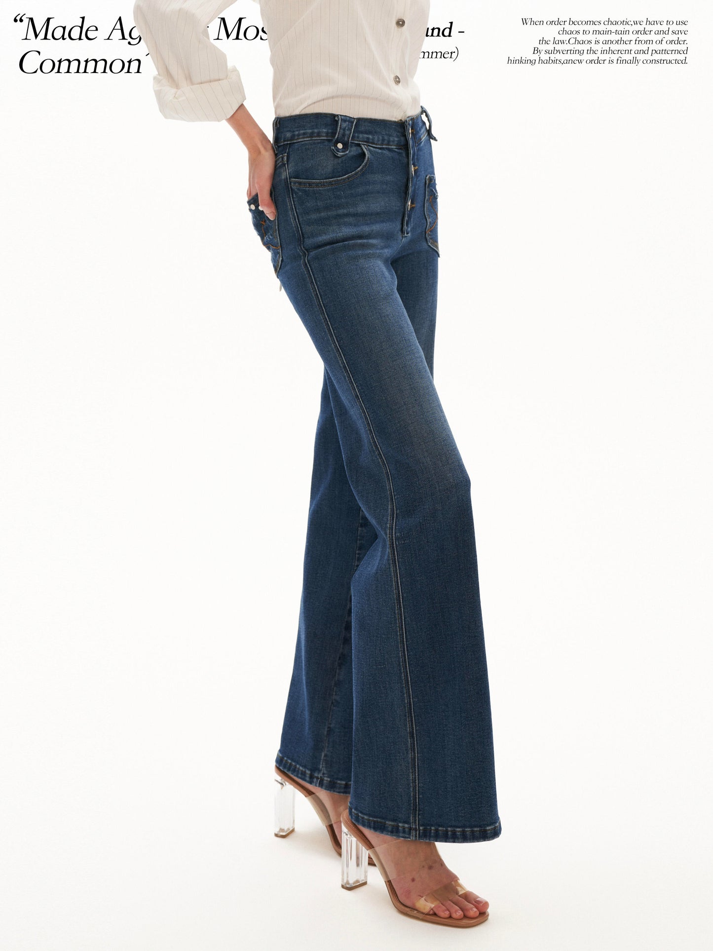 Vintage Blue Wide-Leg Denim Jeans