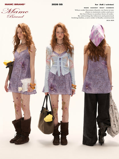 Dreamy Lavender Floral Cami Mini Dress WE919