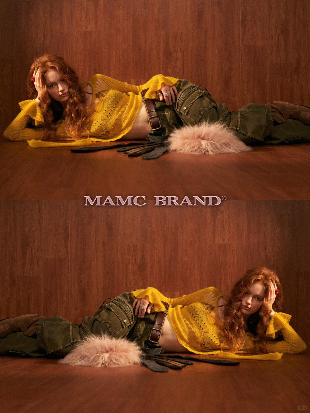 MAMC - Wide-Neck Cutout Cropped Knit Cardigan (Black / Yellow / Beige / Plaid Bra)