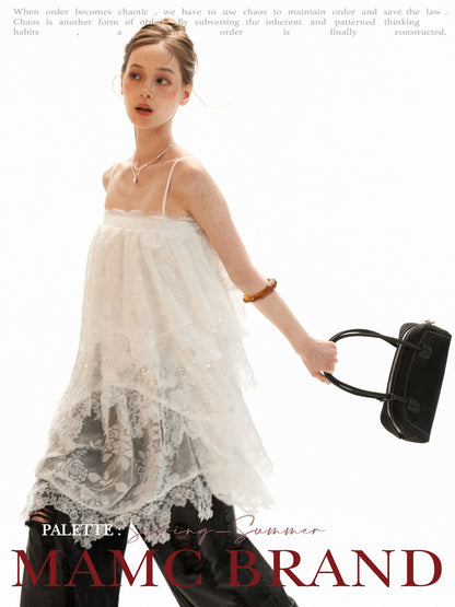 Ethereal White Lace Tiered Mini Dress WE996