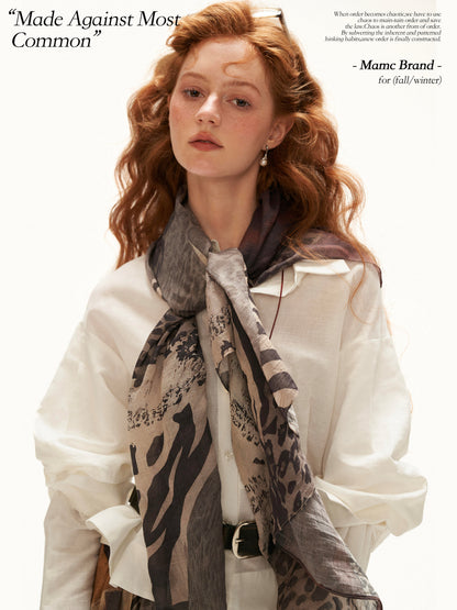 MAMC - White Linen Cotton Ruffle Hem Shirt with Layered Sleeves