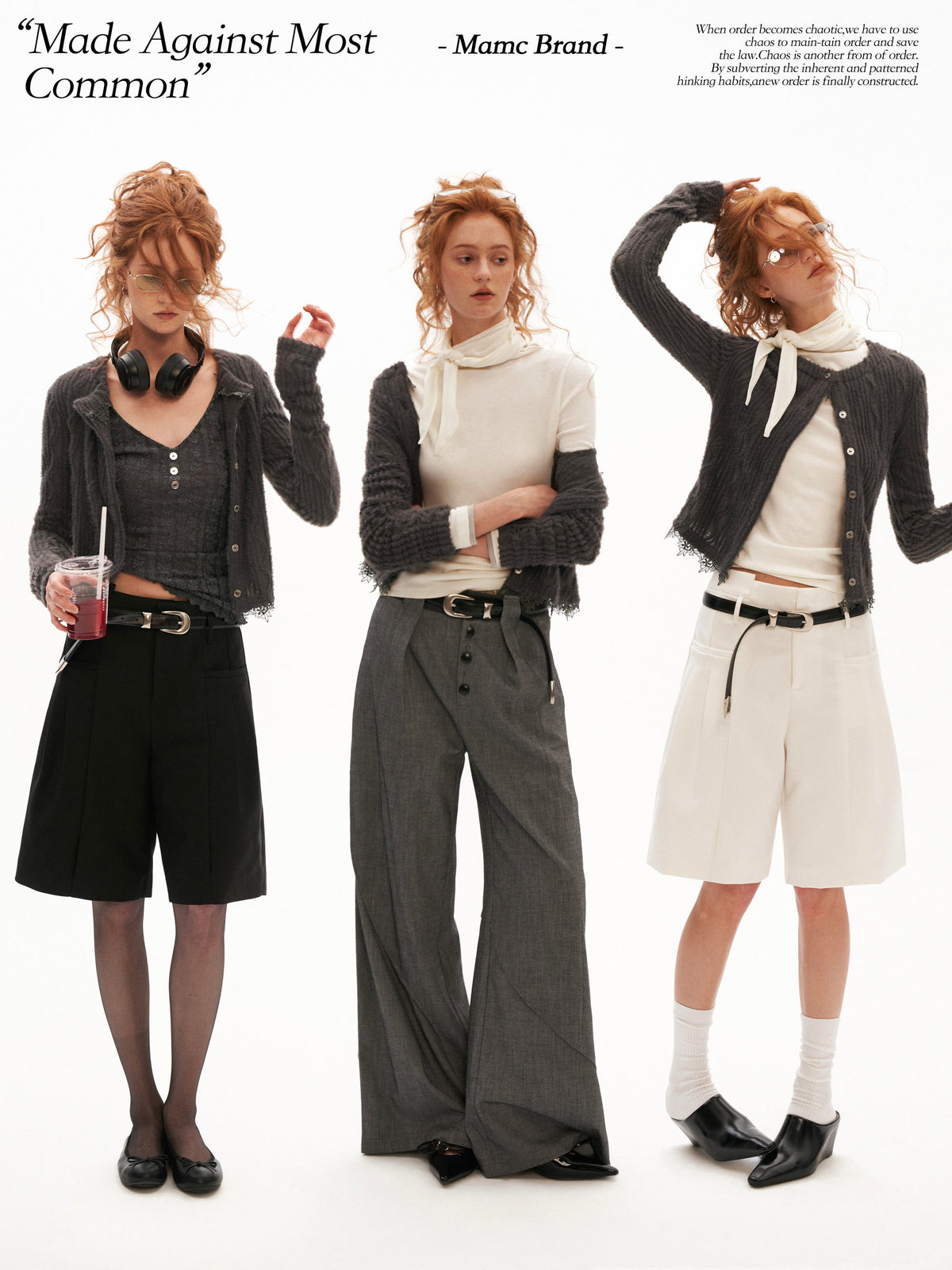 MAMC - Mocha Fuzzy Diamond-Texture Lace Knit Cardigan (Brown / Gray / Beige)