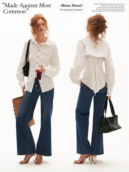 Vintage Blue Wide-Leg Denim Jeans