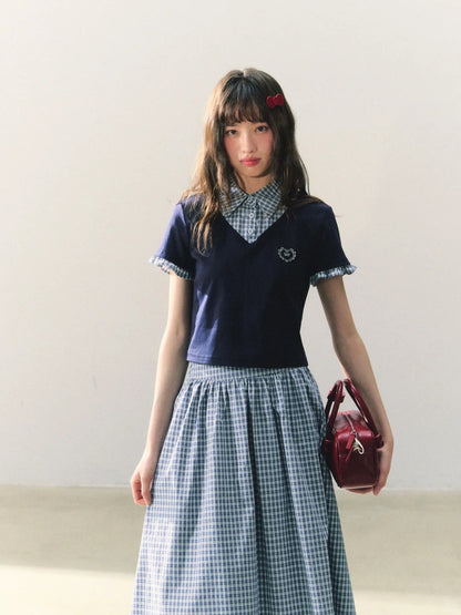 罐头士多所 - 青春收藏家 Heart & Plaid Layered Set
