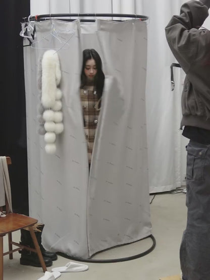少也眼 “Whispered Plaids" High-Neck Woolen Coat