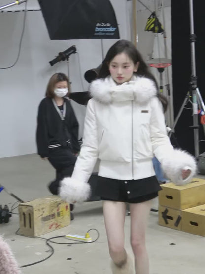 少也眼 “Weightless Monologue” Detachable-Fur Hooded Down Jacket 11.18-5