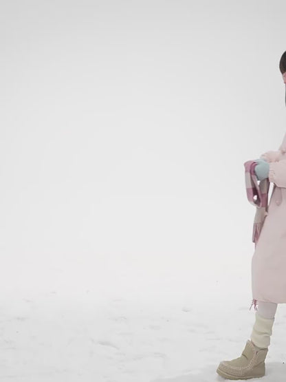 “Winter Variations” Cloud Puff Pink Reversible Long Down Coat LL2025294