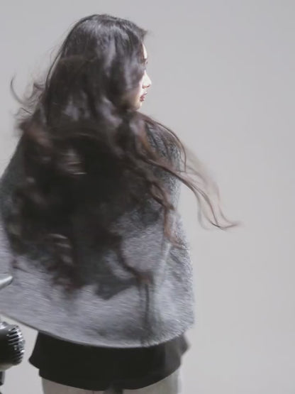少也眼 “Monologue of the Wilderness” Knit Cape Sweater  - Gray 68415