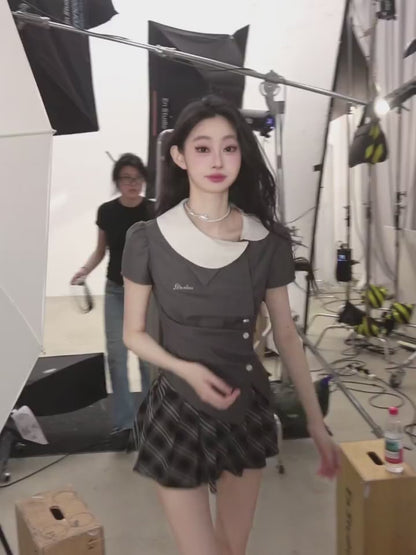 少也眼 “Seoul High Schooler” Two-Piece Set