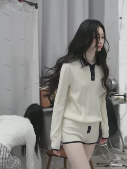 少也眼 “Monologue in the Morning Mist” Gentle Knit Two-Piece Set 64151