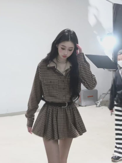 少也眼 “She Walked Through Yesterday" Coffee Layered Dress