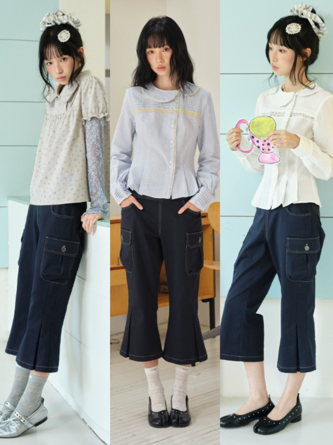 DAILY ARTIST - Navy Napoleon Utility Cropped Pants
