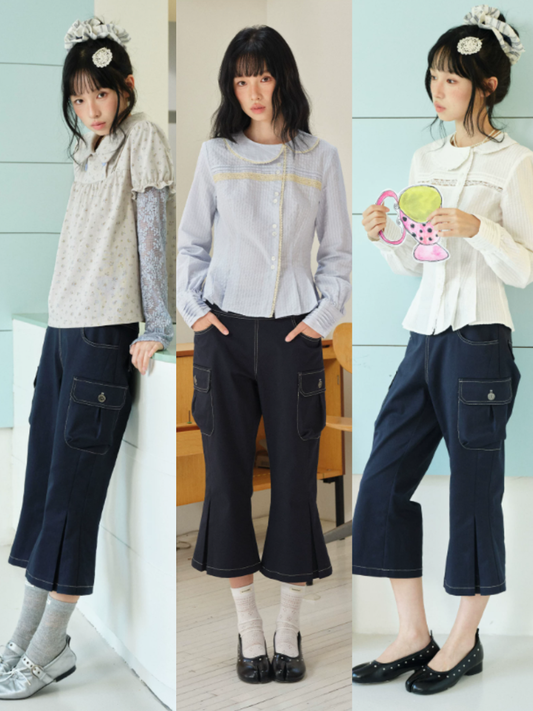 DAILY ARTIST - Navy Napoleon Utility Cropped Pants