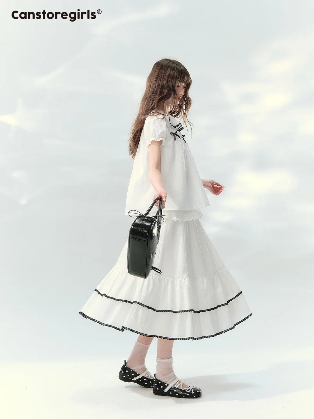 “Creamy Sweet Cocoa” Puff Sleeve Skirt Set SJ2026130